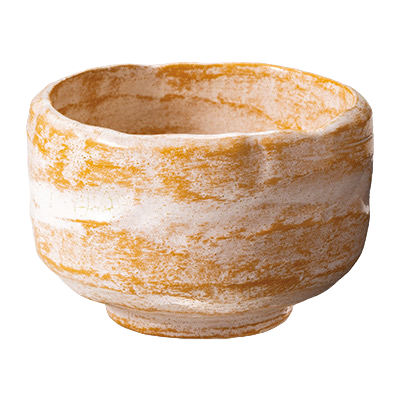 Mini matcha-wan Raku-yaki Kuchinashi﻿ – mała czarka do matchy z ceramiki w kolorze gardenii Kuchinashi﻿.