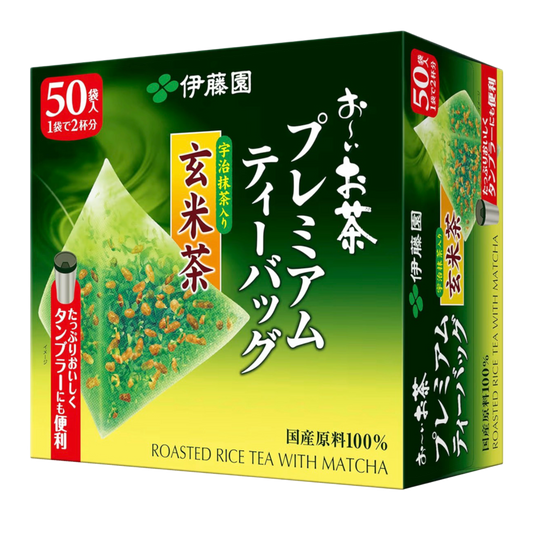 Herbata Itoen Oi Ocha Premium Matcha Green Tea with Roasted Rice﻿ – zielona matcha z prażonym ryżem, 50 torebek.