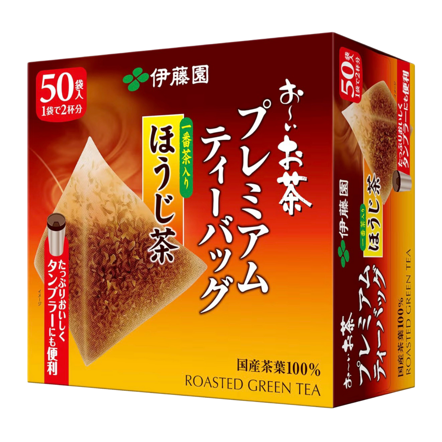 Herbata Itoen Oi Ocha Hōjicha Premium Roasted Green Tea﻿ – prażona zielona herbata hōjicha﻿, 50 torebek.