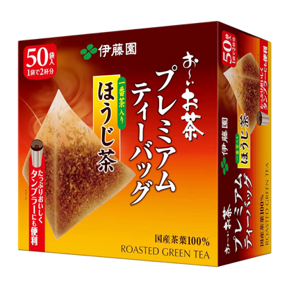 Herbata Itoen Oi Ocha Hōjicha Premium Roasted Green Tea﻿ – prażona zielona herbata hōjicha﻿, 50 torebek.
