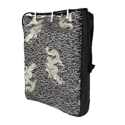 Sanraku tradycyjna japońska torba Shingen z boczną zakładką - motyw smoka