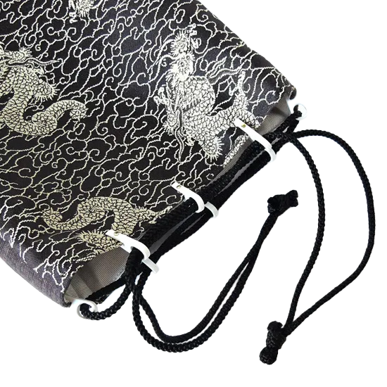 Sanraku tradycyjna japońska torba Shingen z boczną zakładką - motyw smoka