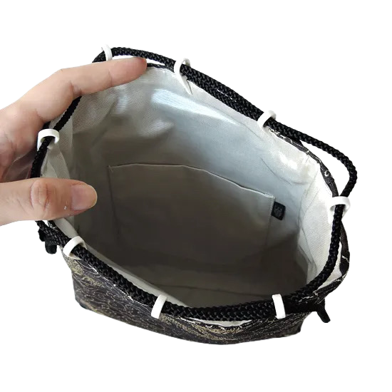 Sanraku tradycyjna japońska torba Shingen z boczną zakładką - motyw smoka